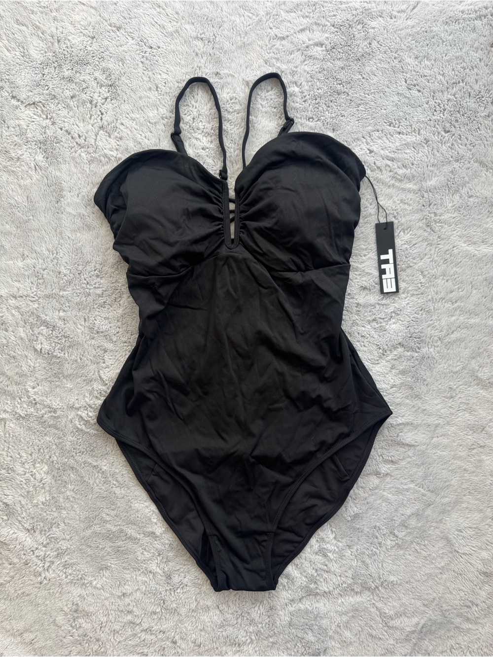 TA3 Converty Snatched Waist Lace Up Corset Back Swimsuit Black XL Regular Long